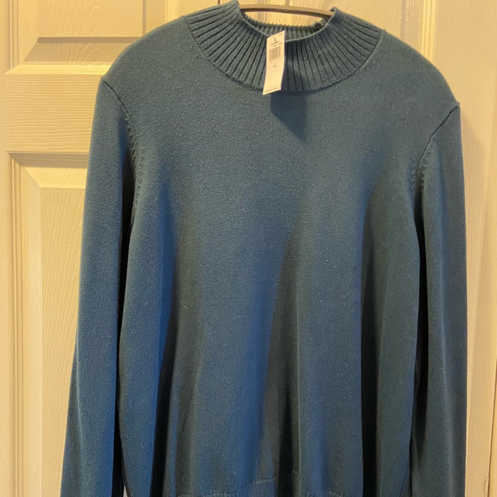 NWT Women’s Old Navy sweater in dark teal. Cuffed hem sleeves & neck Sz L Tall